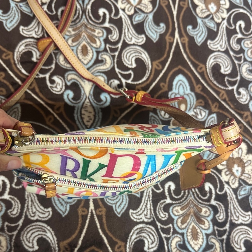 Dooney & Bourke Grafica Multicolor Letter Print Crossbody Bag vintage - Picture 7 of 13